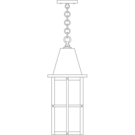 Arroyo Craftsman 8" Hartford Long Body Pendant, Pewter, Tan Glass HH-8LTN-P